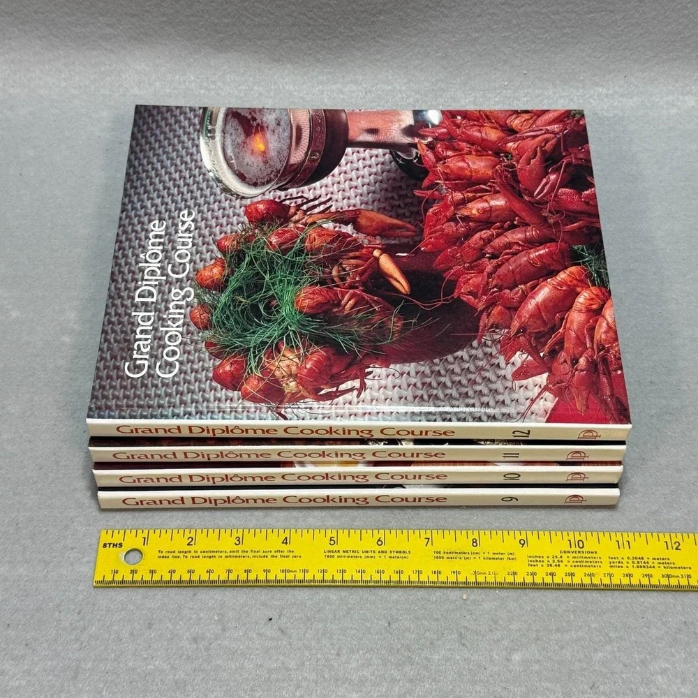 Vintage 1972 Grand Diplôme Cooking Course Vols 9-12 HC Cookbook Gourmet Recipes